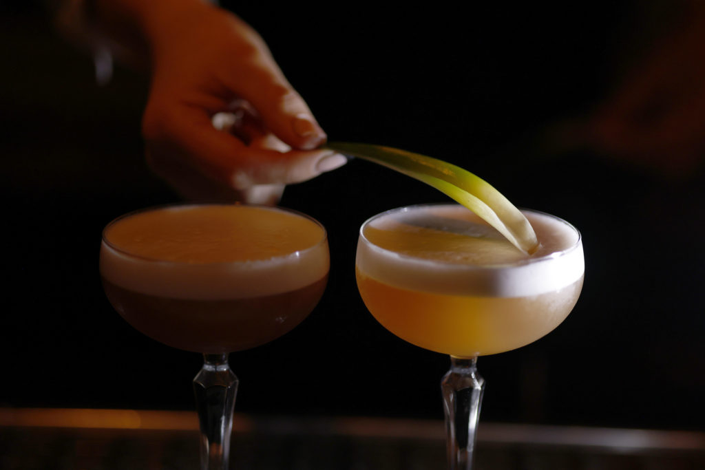 signature cocktail in an elegant restaurant